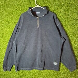 Nortek Performance Quarter Zip Pullover Sweatshirt Fleece‎ XL Navy Blue Cotton
